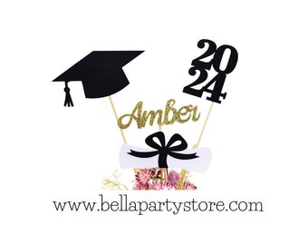 Graduation party decorations 2024, Graduation Centerpiece Sticks, Grad 2024, custom name centerpiece, Graduation table decor, Class of 2024