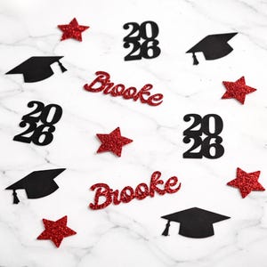 Graduation party decorations, 2026 Graduation glitter name confetti, class of 2026, Graduation name confetti, personalized confetti ,50 Ct.