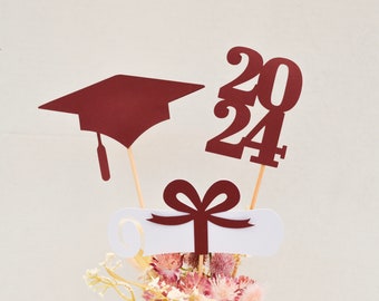 Graduation party decorations 2024, Graduation Centerpiece Sticks, 2024 Cap and Diploma, class of 2024, Graduation Decoration, prom 2024