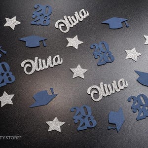 Personalized Graduation Confetti, Class of 2026, Glitter Name Confetti (50 ct.)