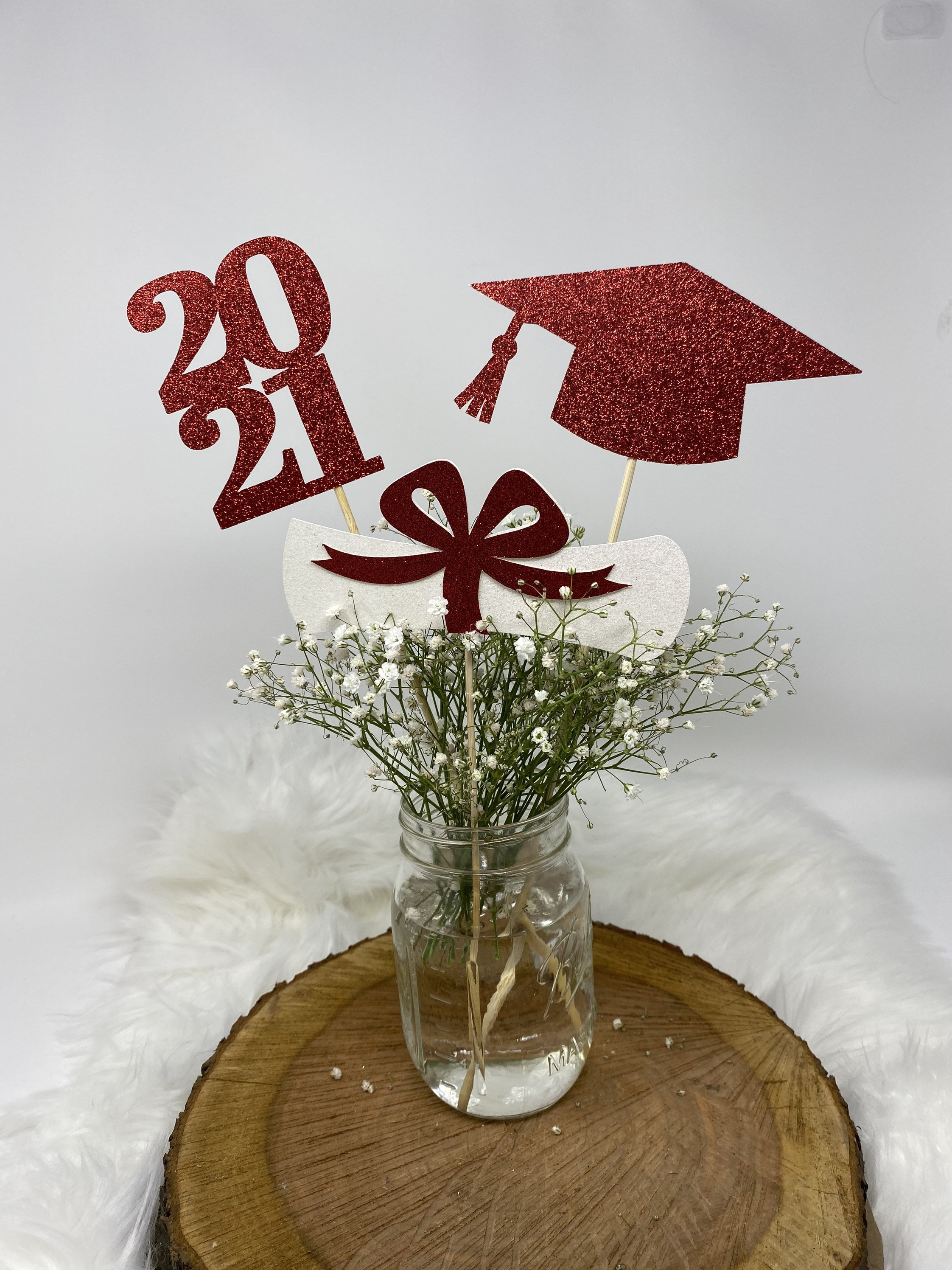 2025 Graduation Centerpiece, ALL GLITTER Graduation Centerpiece Sticks
