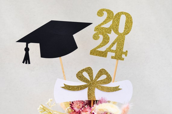 Congrats Grad Banner 2024-Class of 2024 Graduation Decorations, Black Gold  Graduation Decorations,Class of 2024 Decorations,Graduation Party Supplies