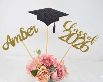 Graduation party decorations 2026, Graduation decoration 2026, class of 2026, prom 2026, name centerpiece, personalized name sticks