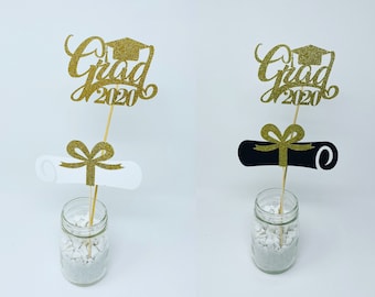 Graduation party decorations 2024, Graduation Centerpiece Sticks, Grad, Cap, Diploma, class of 2024, Graduation Decoration, prom 2024