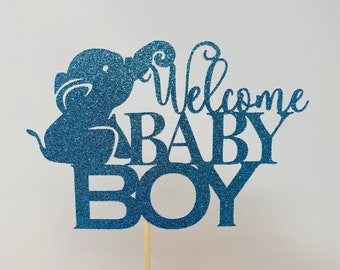 Baby Elephant Baby shower,Boy Elephant,Girl,Elephant baby shower decorations,Blue elephant Cake topper, pink elephant Cake topper