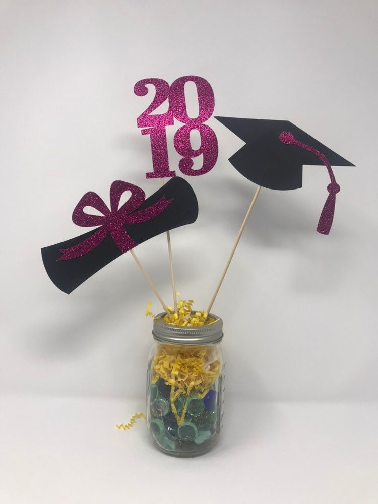 Graduation party decorations 2019 , Hot pink Centerpiece