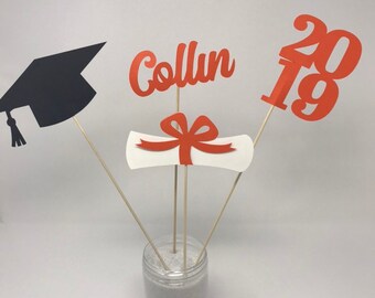 Graduation party decorations 2024, Graduation Centerpiece Sticks, Grad 2024, custom name centerpiece, Graduation table decor, Class of 2024