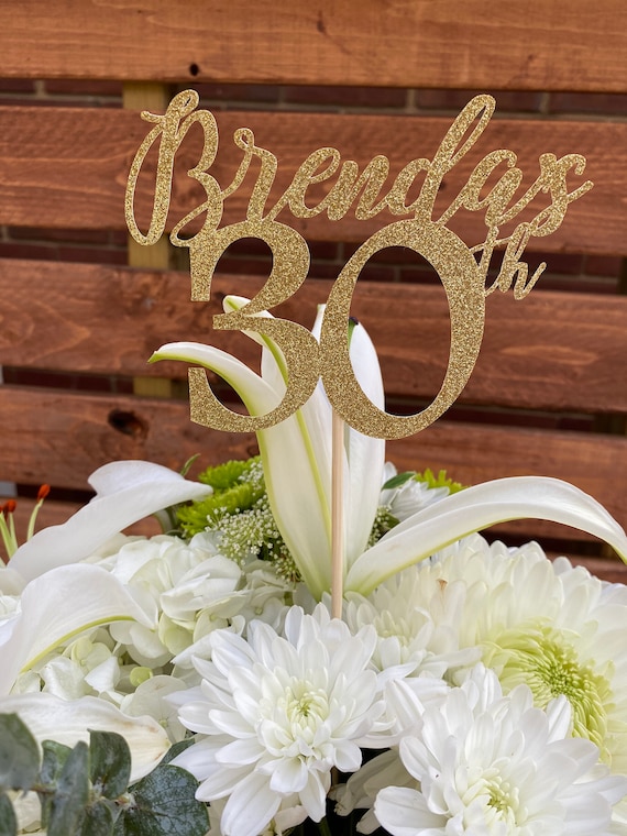 12 Pack Happy 30th Birthday Centerpiece Sticks – Glitter Number 30 Table Decor, Rose Gold, For Cake Or Flower Arrangements - View #11