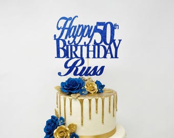 Custom Glitter Birthday Cake Topper, Any Number, Personalized