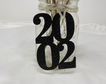 2002 Mason Jar Tags, Class Reunion 2002, Class Reunion Centerpiece, Class of 2002 Decoration, Class Anniversary, Prom, School, University