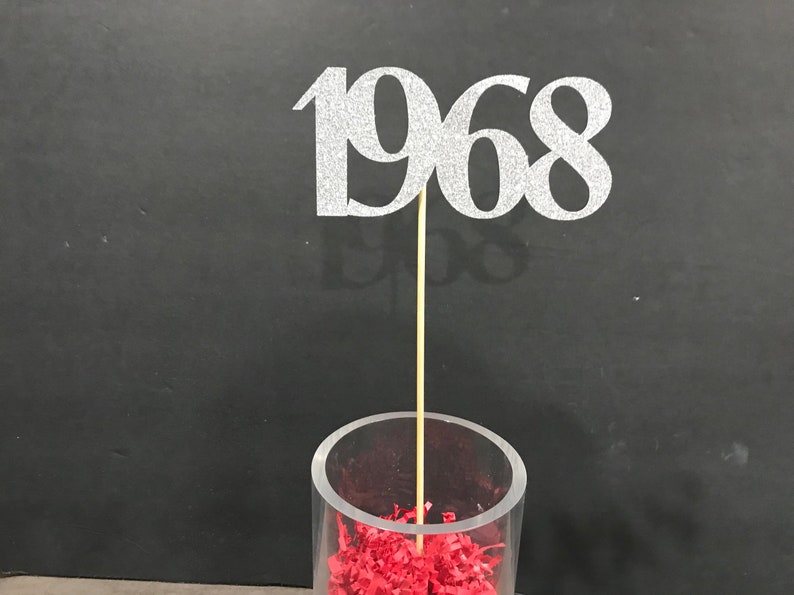 Class of 1968 Centerpiece Decoration 50th Class Reunion Centerpiece Stick Class of /'68 Memorabilia Table Decoration 50th Reunion