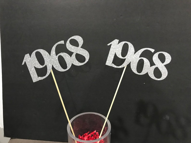 Class of 1968 Centerpiece Decoration 50th Class Reunion Centerpiece Stick Class of /'68 Memorabilia Table Decoration 50th Reunion