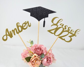 Graduation party decorations 2025, Graduation decoration 2025, class of 2025, prom 2025, name centerpiece, personalized name sticks