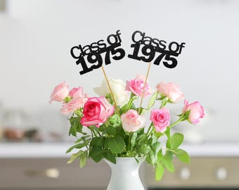 Set of 3 Class of 1975, Class Reunion of 1975, 45th Class Reunion Centerpiece, Class Reunion Supplies, Class Anniversary, 50th Reunion