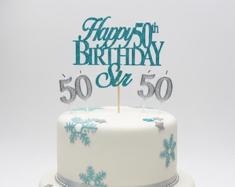 Any Number!, Custom Birthday Cake Topper, 50th Cake Topper, Happy 50th Birthday Topper,  Any number, personalized 50th birthday decorations