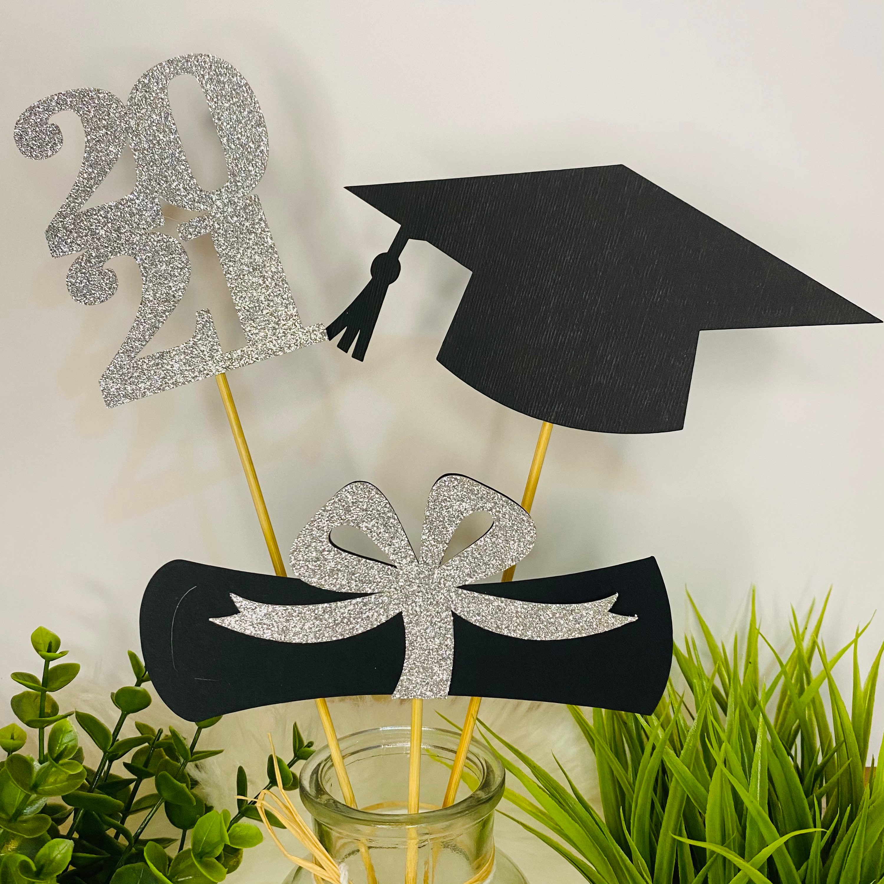 Graduation party decorations 2021, Graduation Centerpiece Sticks, Grad ,Cap ,Diploma , class of