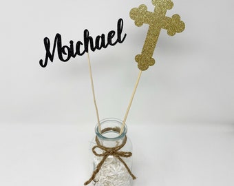 Baptism Centerpieces-Baptism Decor-First Communion Centerpieces-Christening Centerpieces-Baptism Cross Centerpieces-Mi Bautizo Centerpieces