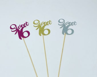 Sweet 16 decorations ,Sweet 16, 16th Birthday Centerpiece Sticks, Sweet 16 Birthday Party Decor, Sweet 16 Party Ideas