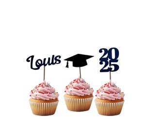 2025 Graduation cupcake toppers, Graduation cupcake toppers, Grad, Cap, class of 2025, Graduation Decoration, prom 2025, Cupcake toppers