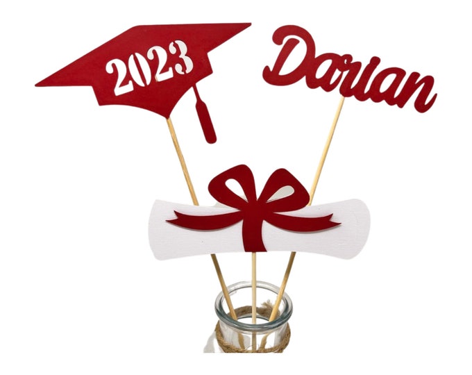 2024 Graduation Decorations, Graduation Centerpiece Sticks, Class of 2024,  Graduation Party Decoration, 2024 Picks, Graduation Decor 2024 