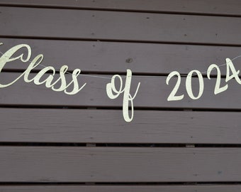 Graduation banner, class of 2025 banner, Glitter banner, cursive banner, Class of 2025