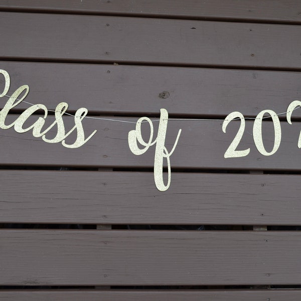 Graduation banner, class of 2024 banner, Glitter banner,  cursive banner, Class of 2024