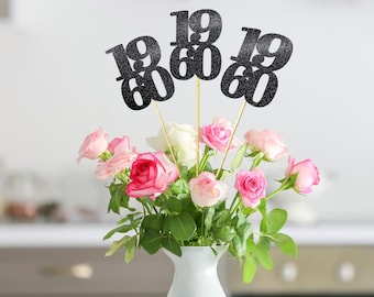 Set of 3 sticks 1960, Class of 1960 Decoration, Class Reunion, Reunion Centerpieces Decoration, 65th Reunion, Class reunion decoration, 1960