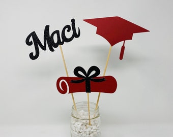 Graduation party decorations 2024, Graduation Centerpiece Sticks, Grad ,Cap ,Diploma , class of 2024, Graduation Decoration, prom 2024