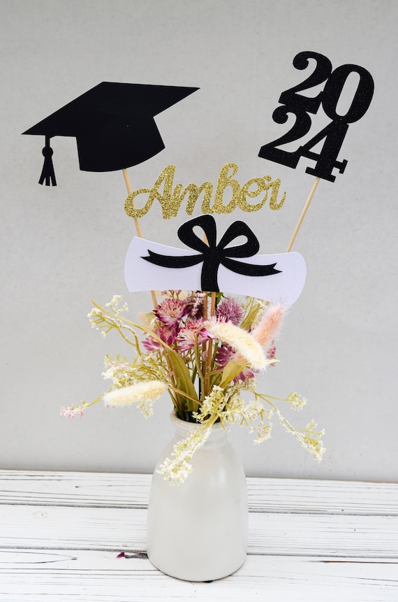 2024 Graduation Decorations, Graduation Centerpiece Sticks, Class of 2024,  Graduation Party Decoration, 2024 Picks, Graduation Decor 2024 