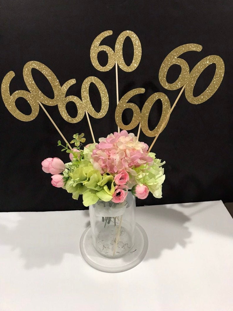 60th Birthday Decoration 60th Birthday Centerpiece Sticks - Etsy