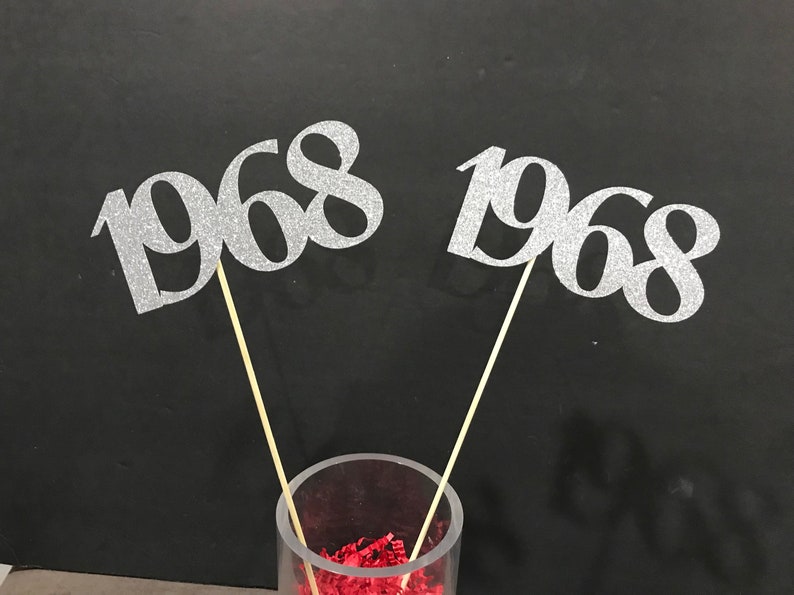 Class of 1968 Centerpiece Decoration 50th Class Reunion Centerpiece Stick Class of /'68 Memorabilia Table Decoration 50th Reunion