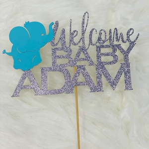 Baby Elephant Baby shower,Boy Elephant,Girl,Elephant baby shower decorations,Blue elephant Cake topper, pink elephant Cake topper