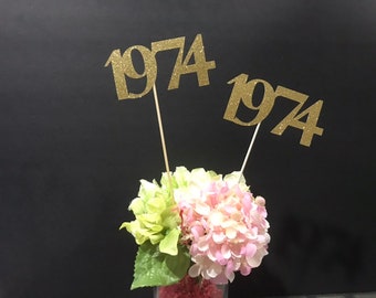 Class of 1974 Centerpiece Decoration, 45th Class Reunion Centerpiece Stick, Class of '74 Memorabilia Table Decoration, 45th Reunion