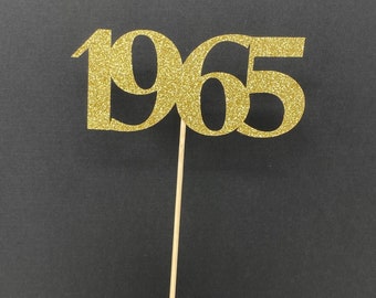 set of 3 1965, Class of 1965 Centerpiece Decoration, 60th Class Reunion Centerpiece Stick, Memorabilia Table Decoration, 60th Reunion