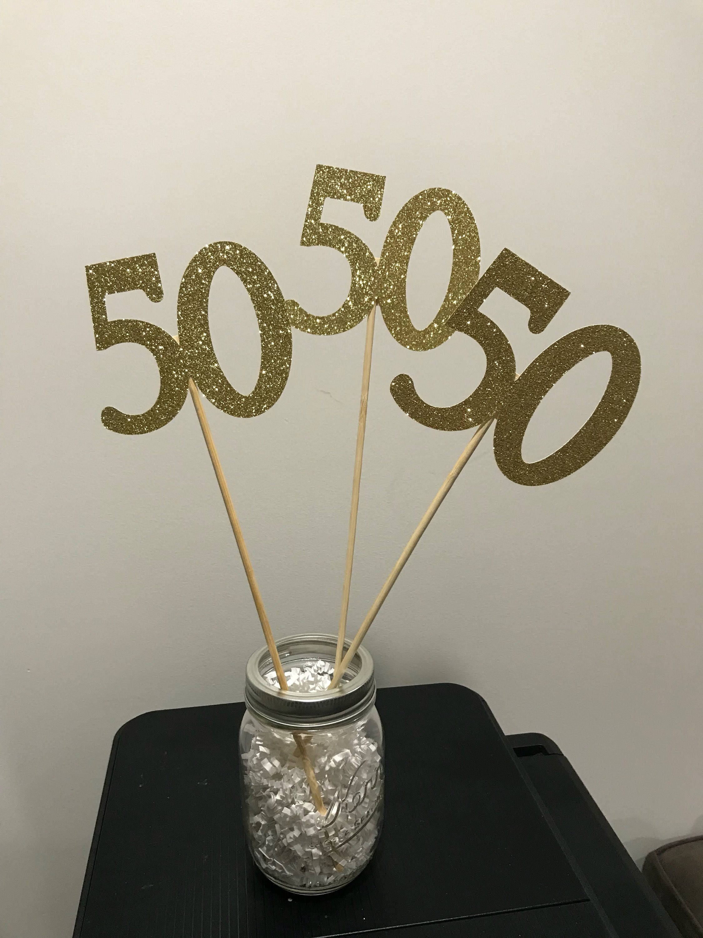 50th Birthday Party Decorations 50th Birthday Centerpiece Glitter