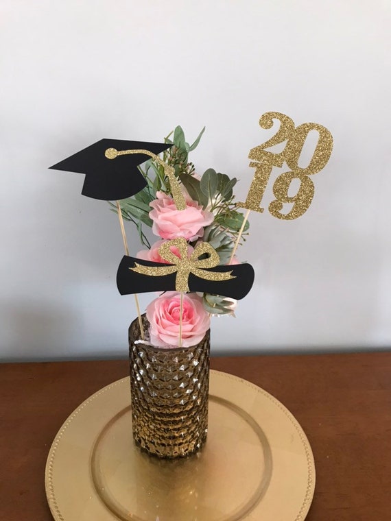 Green Glitter Graduation Table Decorations Graduation Centerpiece