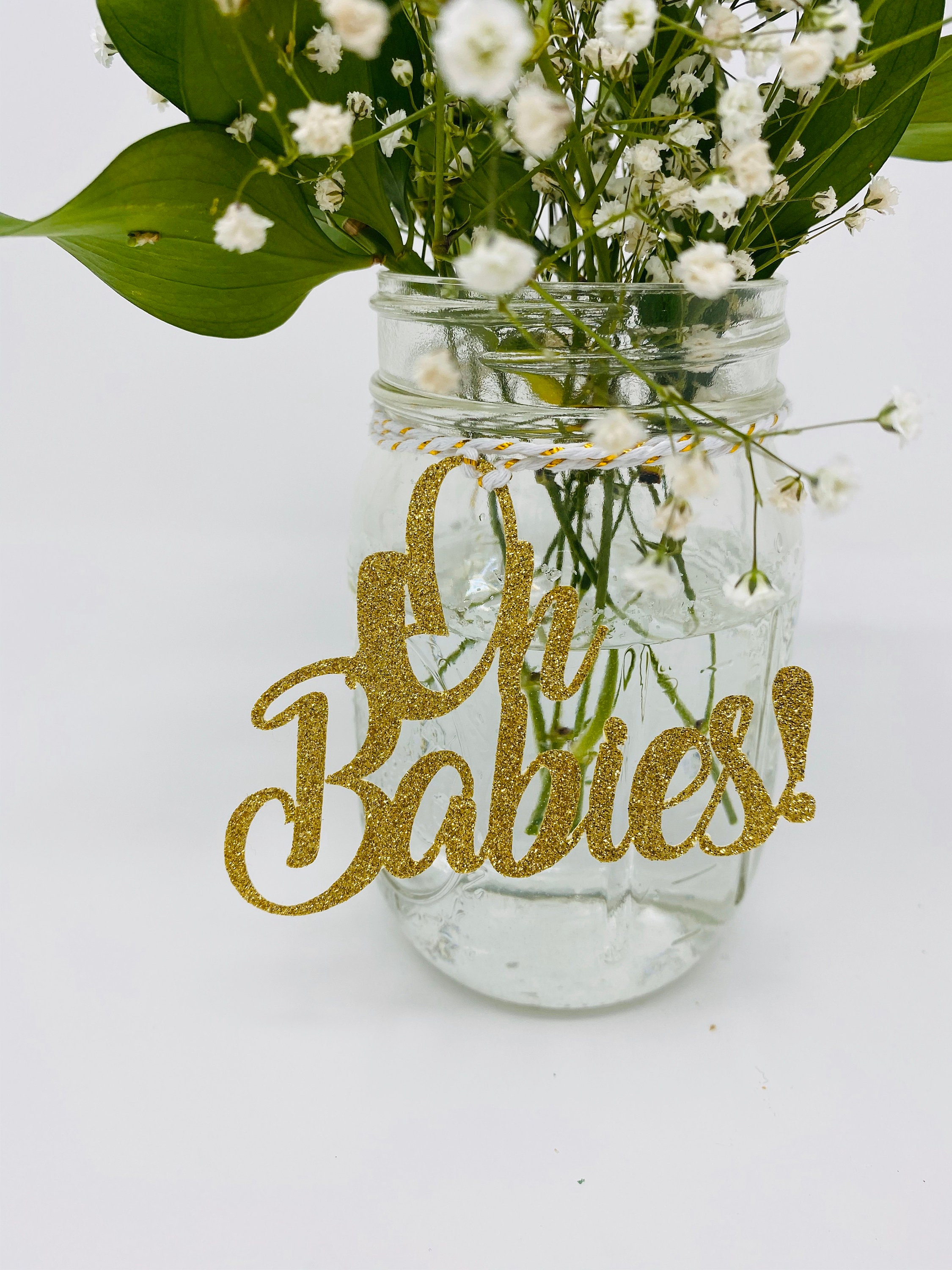 Eploger BABY Glitter Letters Sign Baby Shower Decorations,Centerpiece Table  Decorations（Pale Gold）