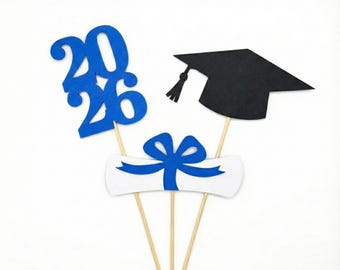 2026 Graduation centerpieces, Graduation Centerpiece Sticks, class of 2026, Graduation party Decoration, 2026 picks, Graduation Decor 2026