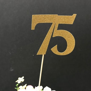 75th Birthday decoration, 75th Birthday Centerpiece Sticks, Glitter 75th Birthday Decoration, 75th Birthday Table, Age sticks, Anniversary