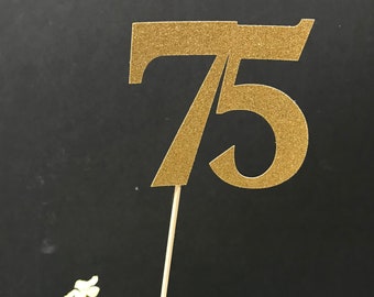 75th Birthday decoration, 75th Birthday Centerpiece Sticks, Glitter 75th Birthday Decoration, 75th Birthday Table, Age sticks, Anniversary