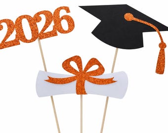 Graduation Centerpiece Sticks Class of 2026, Graduation Party Decorations, Grad Cap Diploma Decor, 2026 Table Centerpiece, DIY Graduation