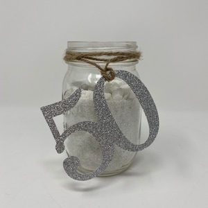 50th Birthday Centerpiece , Glitter 50th Birthday Decoration, 50th Birthday Table Decorations, Age Cutouts, 50 Mason jar tags