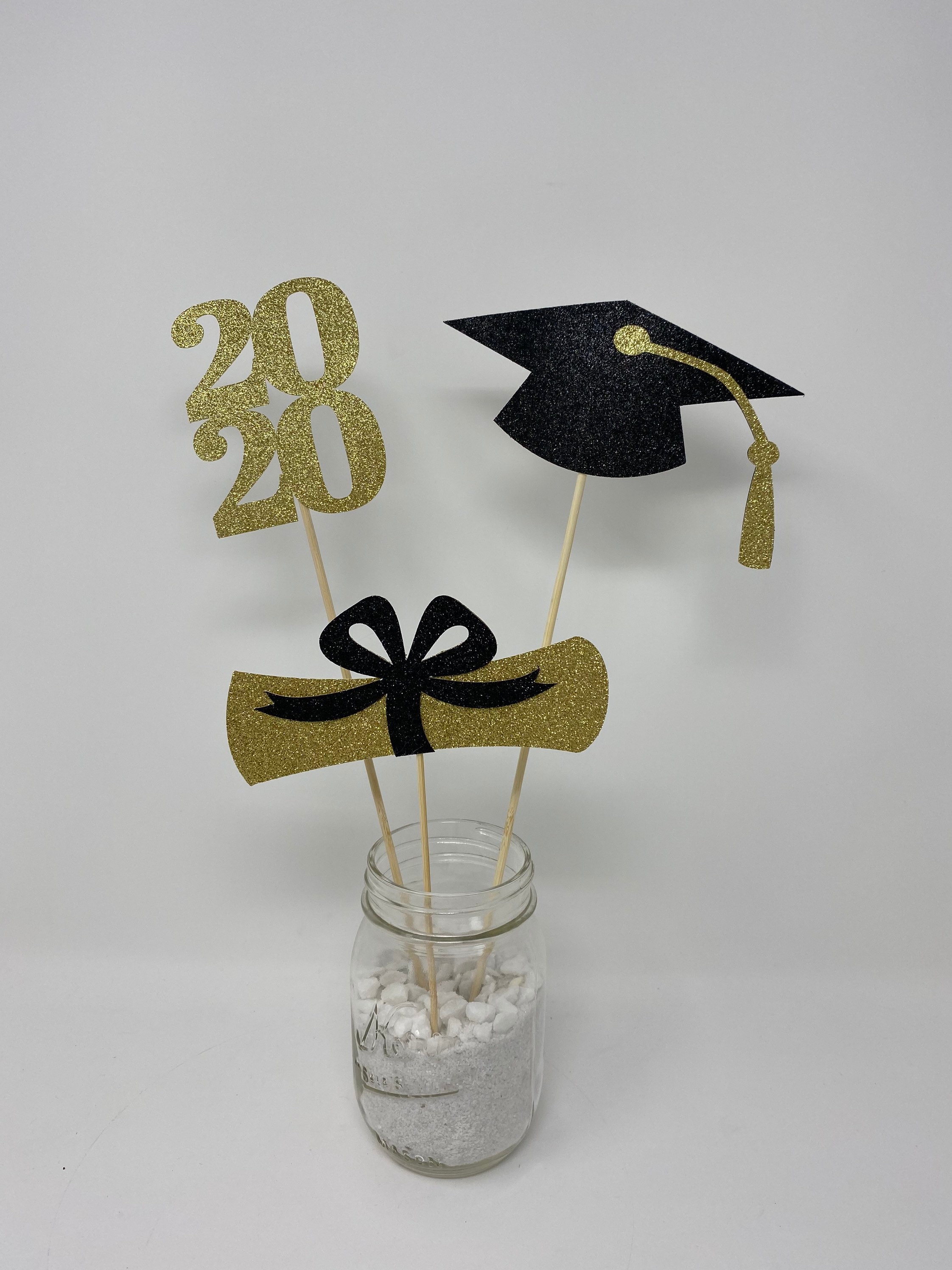 2024 Graduation Centerpiece, ALL GLITTER Graduation Centerpiece Sticks