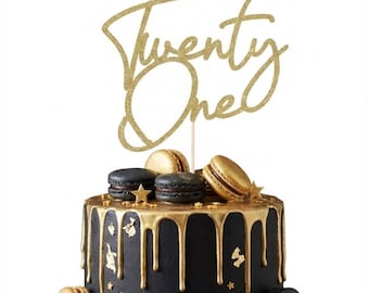 Any Number,Custom Birthday Cake Topper, 21 Cake Topper, Happy 21st Birthday Topper, Any number, personalized twenty one birthday decorations