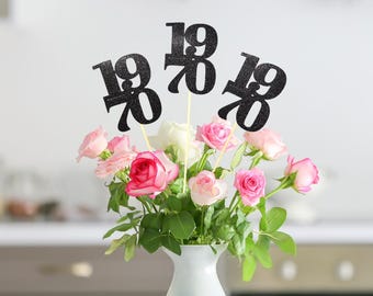 Set of 3 sticks 1970, Class of 1970 Decoration, 55th Class Reunion, Reunion Centerpieces Decoration, 55th Reunion, Class reunion decoration