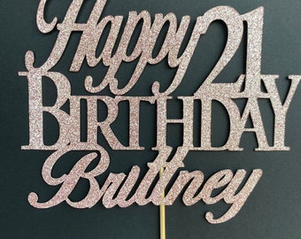 Any Number,Custom Birthday Cake Topper, 21 Cake Topper, Happy 21st Birthday Topper, Any number, personalized twenty one birthday decorations