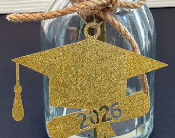 2026 tags, 2026 cut out, Graduation party decorations 2026, Graduation Cut outs, 2026 Mason jar tags, class of 2026, Graduation Decoration