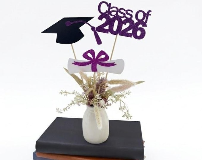 Featured listing image: Graduation decorations 2026, Graduation Centerpiece Sticks, class of 2026, Graduation Party Decorations, Graduation Party Decor, 2026 grad