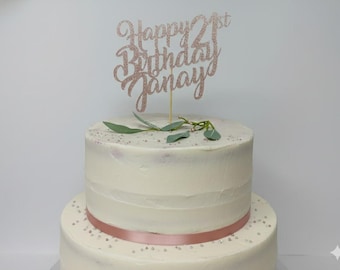 Any Number!, Custom Birthday Cake Topper, 21st Cake Topper, Happy 21st Birthday Topper,  Any number, personalized 21st birthday decorations
