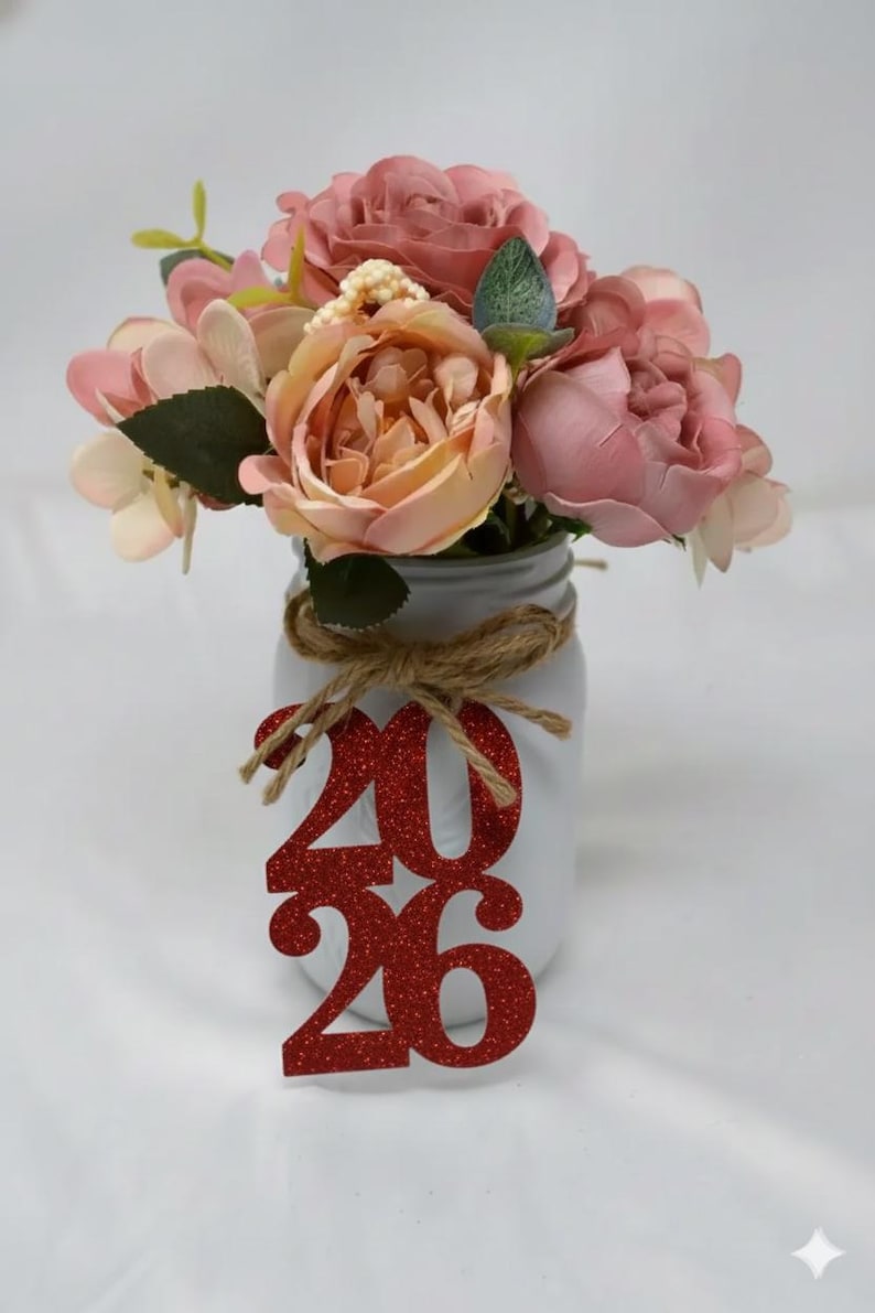 2026 tags, 2026 cut out, Graduation party decorations 2026, Graduation Cut outs, 2026 Mason jar tags, class of 2026, Graduation Decoration image 2